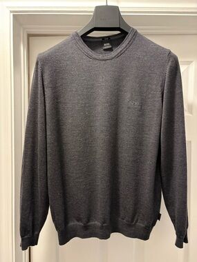 Hugo Boss grey Merino wool sweater - Slim Medium